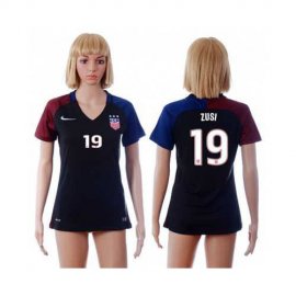 Womens USA #19 Zusi Away Soccer Country Jersey