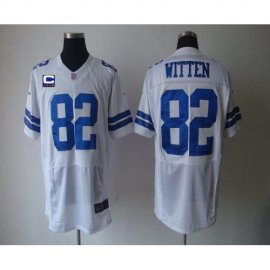 Nike Dallas Cowboys #82 Jason Witten White With C Patch Mens Stitched NFL Elite Jersey