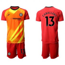 Chelsea #13 Caballero Red Goalkeeper Soccer Club Jersey