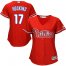Philadelphia Phillies #17 Rhys Hoskins Red Alternate Womens Stitched MLB Jersey
