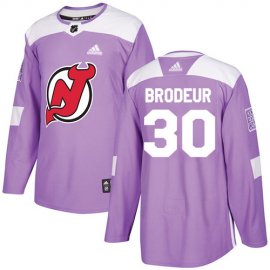 Adidas New Jersey Devils #30 Martin Brodeur Purple Authentic Fights Cancer Stitched NHL Jersey