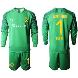Dortmund #1 Burki Green Goalkeeper Long Sleeves Soccer Club Jersey
