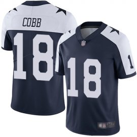 Nike Dallas Cowboys #18 Randall Cobb Navy Blue Thanksgiving Mens Stitched NFL Vapor Untouchable Limited Throwback Jersey