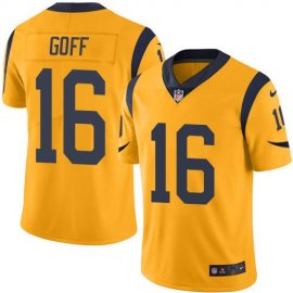 Nike Los Angeles Rams #16 Jared Goff Gold Mens Stitched NFL Limited Rush Jersey
