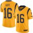 Nike Los Angeles Rams #16 Jared Goff Gold Mens Stitched NFL Limited Rush Jersey