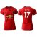 Womens Manchester United #17 Blind Red Home Soccer Club Jersey