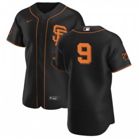San Francisco Giants #9 Brandon Belt Mens Nike Black Alternate 2020 Authentic 20 at 24 Patch Player MLB Jersey