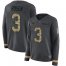 Nike Miami Dolphins #3 Josh Rosen Anthracite Salute to Service Womens Stitched NFL Limited Therma Long Sleeve Jersey