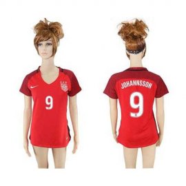 Womens USA #9 Johannsson Away Soccer Country Jersey