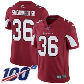 Nike Arizona Cardinals #36 D.J. Swearinger Sr. Red Team Color Mens Stitched NFL 100th Season Vapor Limited Jersey