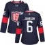 Team USA #6 Erik Johnson Navy Blue 2016 World Cup Womens Stitched NHL Jersey