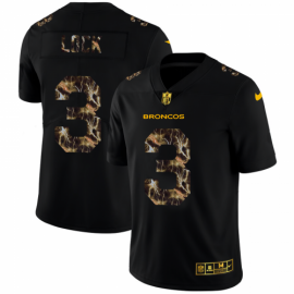 Denver Broncos #3 Drew Lock Mens Black Nike Flocked Lightning Vapor Limited NFL Jersey