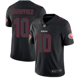 Nike San Francisco 49ers #10 Jimmy Garoppolo Black Mens Stitched NFL Limited Rush Impact Jersey