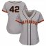 San Francisco Giants #42 Majestic Womens 2019 Jackie Robinson Day Official Cool Base Jersey Gray