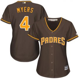 San Diego Padres #4 Wil Myers Brown Alternate Womens Stitched MLB Jersey