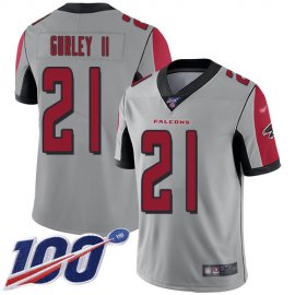 Nike Atlanta Falcons #21 Todd Gurley II Silver Youth Stitched NFL Limited Inverted Legend 100th Season Jersey