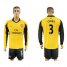 Arsenal #3 Gibbs Away Long Sleeves Soccer Club Jersey