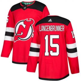 Adidas New Jersey Devils #15 Jamie Langenbrunner Red Home Authentic Stitched NHL Jersey
