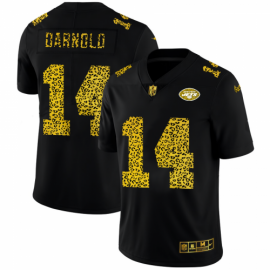 New York New York Jets #14 Sam Darnold Mens Nike Leopard Print Fashion Vapor Limited NFL Jersey Black