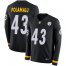 Nike Pittsburgh Steelers #43 Troy Polamalu Black Team Color Mens Stitched NFL Limited Therma Long Sleeve Jersey