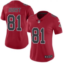 Nike Atlanta Falcons #81 Hayden Hurst Red Womens Stitched NFL Limited Rush Jersey