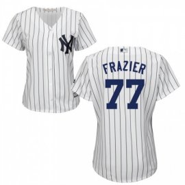 New York Yankees #77 Clint Frazier White Majestic Womens Cool Base Stitched MLB Jersey