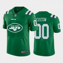 New York Jets Custom Green Mens Nike Big Team Logo Vapor Limited NFL Jersey