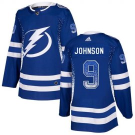 Adidas Tampa Bay Lightning #9 Tyler Johnson Blue Home Authentic Drift Fashion Stitched NHL Jersey