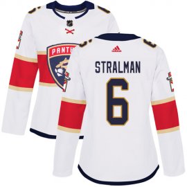 Adidas Florida Panthers #6 Anton Stralman White Road Authentic Womens Stitched NHL Jersey
