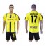 Dortmund #17 Aubameyang Home Soccer Club Jersey