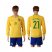Brazil #21 Coutinho Home Long Sleeves Soccer Country Jersey