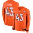 Nike Denver Broncos #43 Joe Jones Orange Team Color Mens Stitched NFL Limited Therma Long Sleeve Jersey