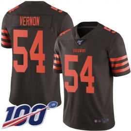 Nike Cleveland Browns #54 Olivier Vernon Brown Mens Stitched NFL Limited Rush 100th Season Jersey