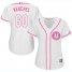 Houston Astros #60 Dallas Keuchel White/Pink Fashion Womens Stitched MLB Jersey