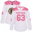 Adidas Boston Bruins #63 Brad Marchand White/Pink Authentic Fashion Womens Stitched NHL Jersey