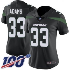 Nike New York Jets #33 Jamal Adams Black Alternate Womens Stitched NFL 100th Season Vapor Limited Jersey