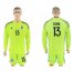 Mexico #13 G.Ochoa Shiny Green Long Sleeves Goalkeeper Soccer Country Jersey