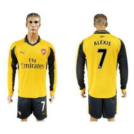 Arsenal #7 Alexis Away Long Sleeves Soccer Club Jersey