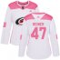Adidas Carolina Hurricanes #47 James Reimer White/Pink Authentic Fashion Womens Stitched NHL Jersey