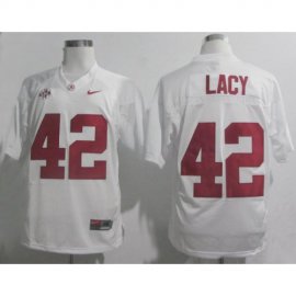 Alabama Crimson Tide 42 Eddie Lacy White 2012 SEC Patch College Football NCAA Jersey