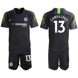 Chelsea #13 Caballero Black Goalkeeper Soccer Club Jersey