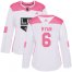 Adidas Los Angeles Kings #6 Joakim Ryan White/Pink Authentic Fashion Womens Stitched NHL Jersey