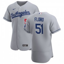 Los Angeles Dodgers #51 Dylan Floro Mens Nike Gray Road 2020 Authentic Team MLB Jersey