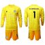 Leicester City #1 Schmeichel Yellow Goalkeeper Long Sleeves Soccer Club Jersey