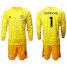Leicester City #1 Schmeichel Yellow Goalkeeper Long Sleeves Soccer Club Jersey