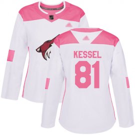 Adidas Arizona Coyotes #81 Phil Kessel White/Pink Authentic Fashion Womens Stitched NHL Jersey