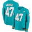 Nike Miami Dolphins #47 Kiko Alonso Aqua Green Team Color Mens Stitched NFL Limited Therma Long Sleeve Jersey