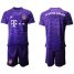 Bayern Munchen Blank Purple Goalkeeper Soccer Club Jersey