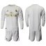 Real Madrid Blank White Home Long Sleeves Soccer Club Jersey