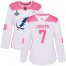 Adidas Tampa Bay Lightning #7 Mathieu Joseph White/Pink Authentic Fashion Womens 2020 Stanley Cup Champions Stitched NHL Jersey